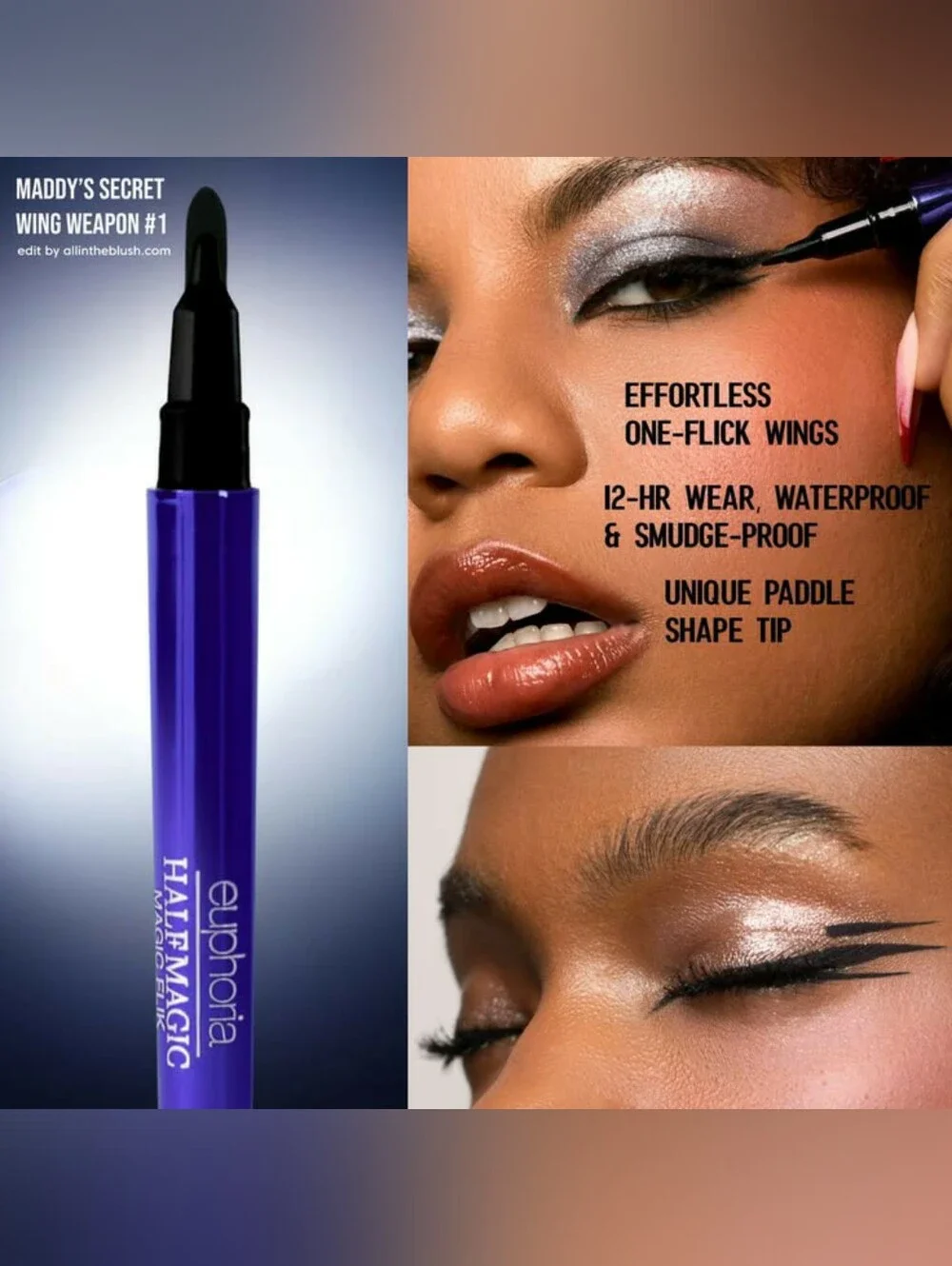 🦋Liner Need🦋BNIB Half Magic x Euphoria MAGIC FLIK Black Liquid Eyeliner!$26Ret